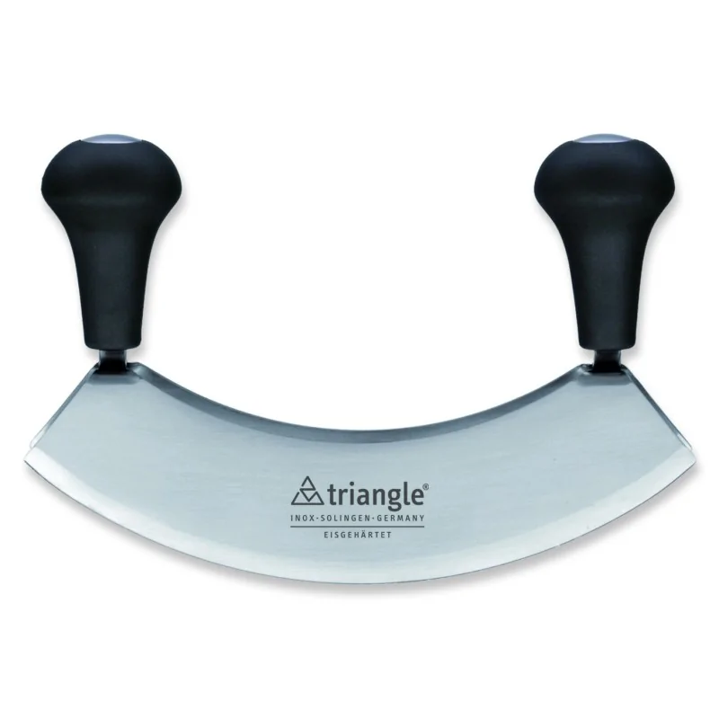 Triangle Mincing Knife 17.5 cm. Double Blade. Tempered. Boxed