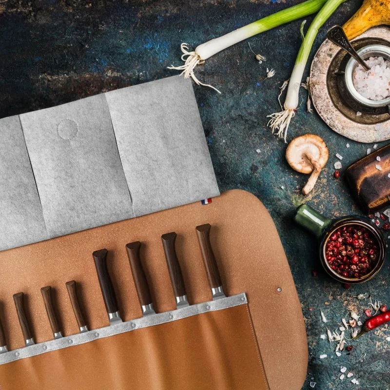 Opinel 8-Piece Knife Roll Made In France Collection Opinel 8-Piece Knife Roll Made In France Collection