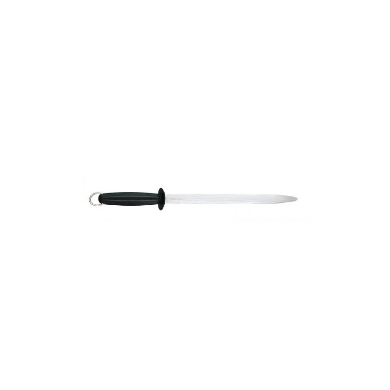 FISCHER Sharpening Oval Steel 30 cm - Black Plastic Handle