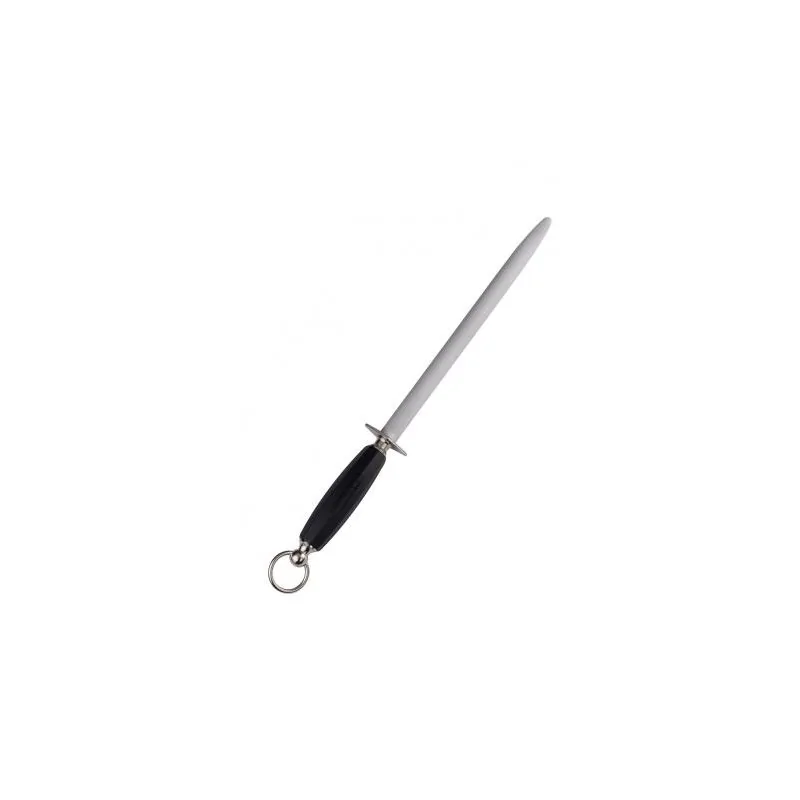 FISCHER Sharpening Round Steel 30 cm - Black Plastic Soft Touch
