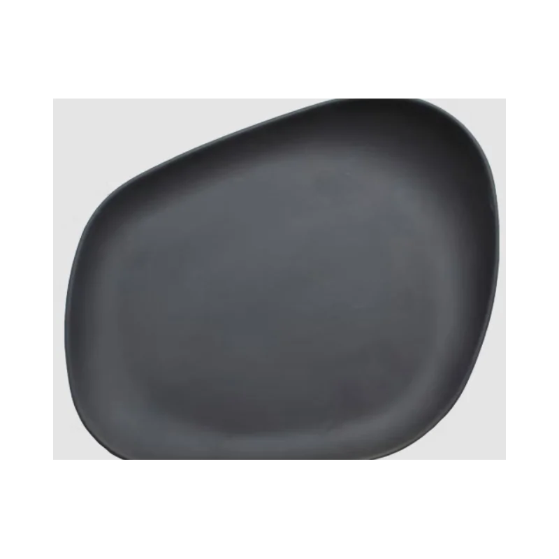 Yayoi Nature-Inspired Flat Plate - Black - Set of 6 Yayoi Nature-Inspired Flat Plate - Black - Set of 6