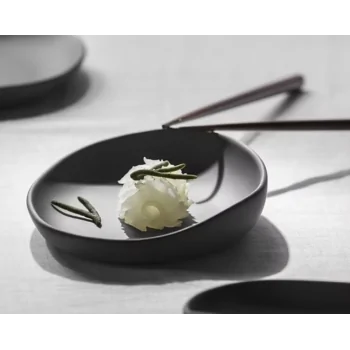Yayoi Nature-Inspired Side Dish - Black - Set of 6