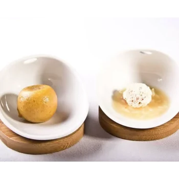 Jomon Petite Serving Board saucer - 7 x 8 x 1 cm - Set of 4