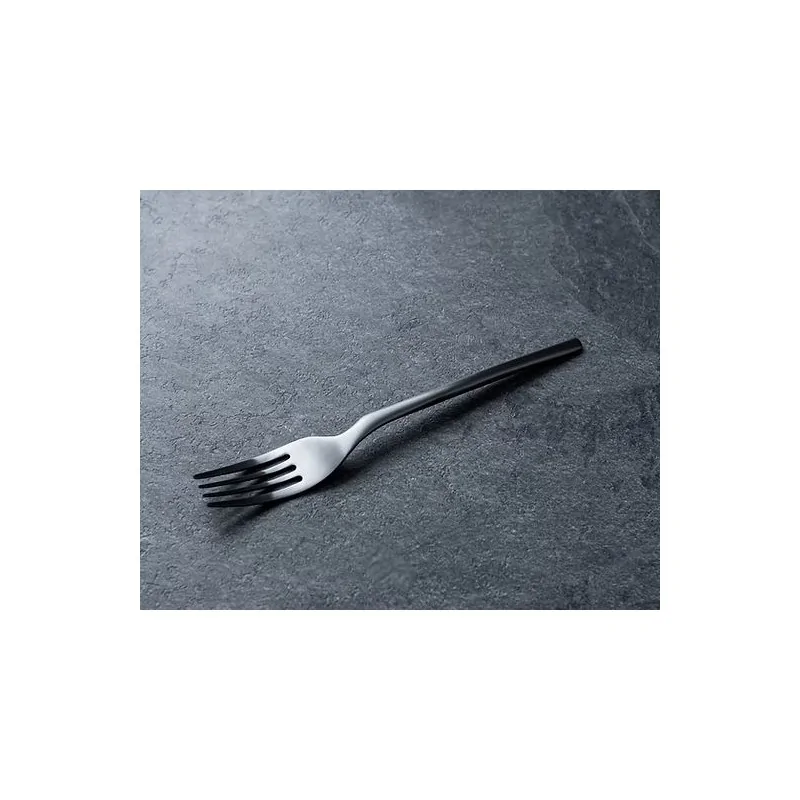 Rama Premium Black Titanium Fork - 21.5 x 3 x 2 cm - Set of 12