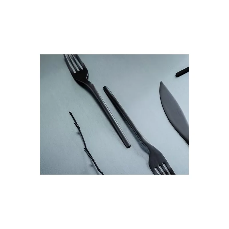 Rama Premium Black Titanium Fork - 21.5 x 3 x 2 cm - Set of 12