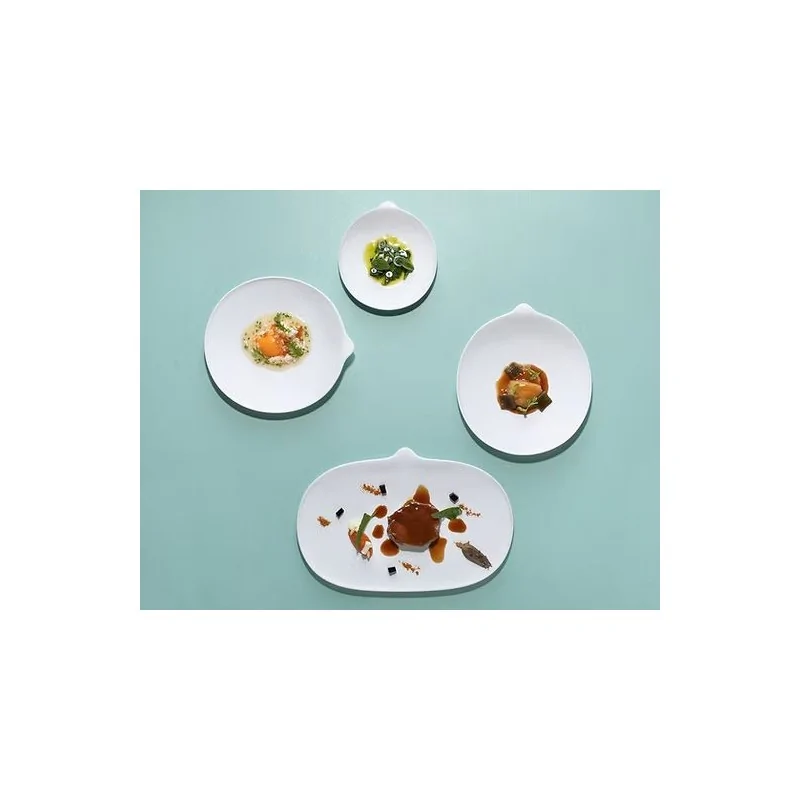 The Tablet Modern Porcelain Dining Plate - 22.2 x 25 x 2.3 cm - Set of 4