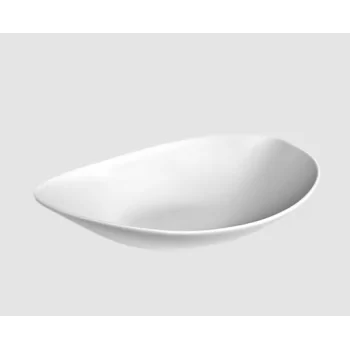 Shell Curved Ceviche Bowl - Glazed - 21 x 22 x 5.5 cm - Set of 4