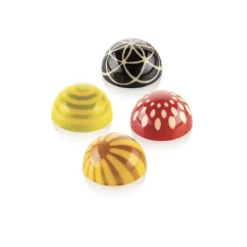 Silikomart Professional Choco Stamp A - 4 Different Designed Stamps for Chocolate Semisphere Molds - ø31 x h 17 mm