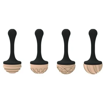 Silikomart Professional Choco Stamp A - 4 Different Designed Stamps for Chocolate Semisphere Molds - ø31 x h 17 mm