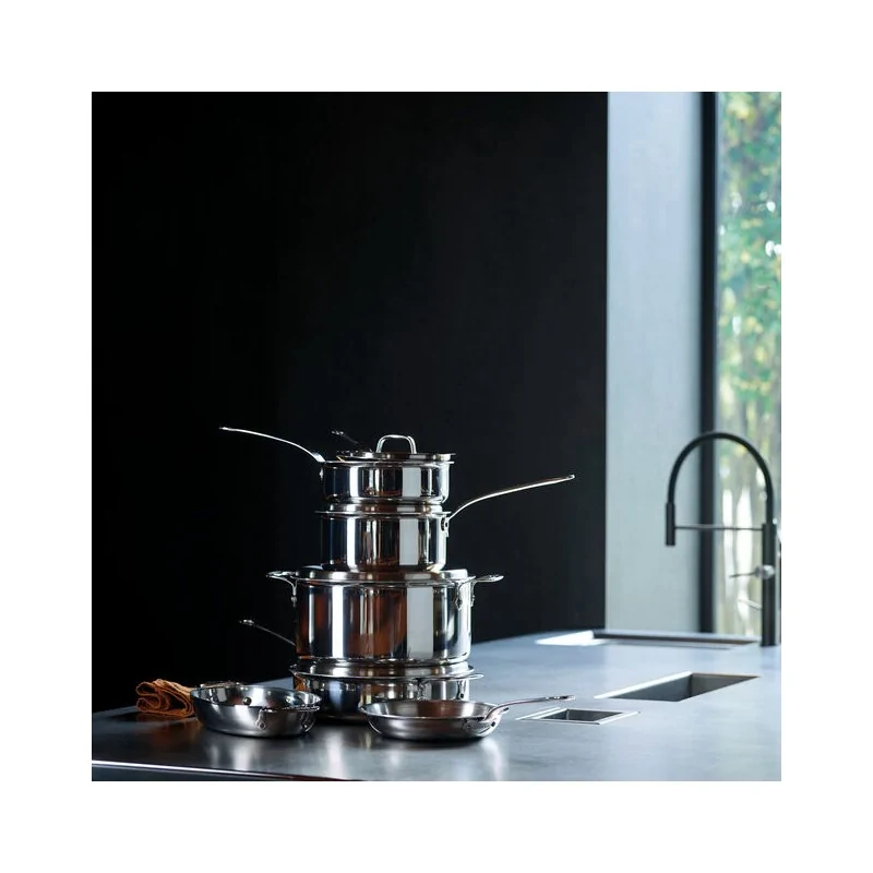 Paderno Series 12200 5-Ply Stainless Steel Saucepot w/ Handle - 3 qts - D: 7 7/8" H: 3 7/8"