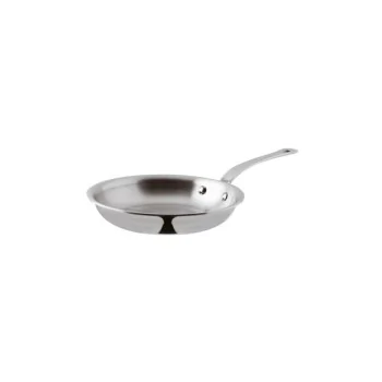 Paderno Series 12200 5-Ply Stainless Steel Frypan w/ Handle - 4 qts - D: 14 1/8" H: 2 1/8"