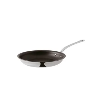 Paderno Series 12200 5-Ply Stainless Steel Frypan Non Stick Coated - 1 3/4 qts - D: 10 1/4" H: 1 3/4"