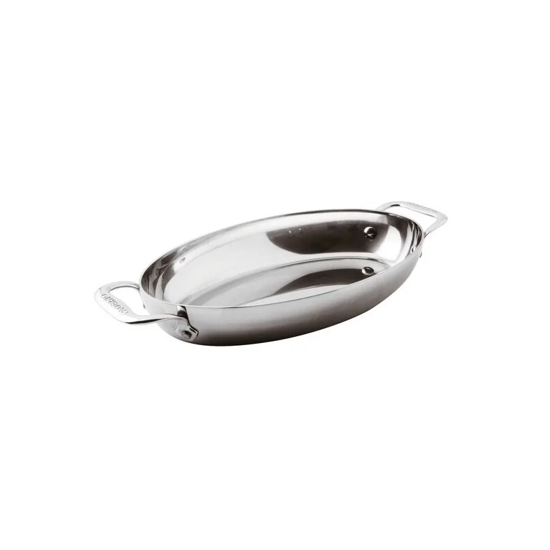 Paderno Series 12200 5-Ply Series 12200 S/Steel Oval Baker - 1 1/2 qts - 11 3/4" x 7 1/8" x 2"