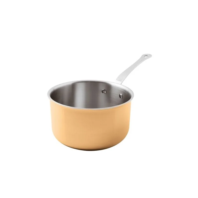 Paderno Series 15600 3-Ply Copper Saucepan w/ Loop Handle - 3 3/4 qts - D: 7 7/8" H: 4 3/8"