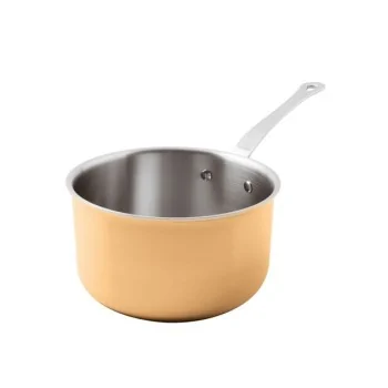 Paderno Series 15600 3-Ply Copper Saucepan w/ Loop Handle - 6 5/8 qts - D: 9 1/2" H: 5 1/2"