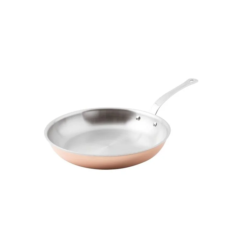 Paderno Series 15600 3-Ply Copper Fry Pan w/ Loop Handle - 2 1/8 qts - D: 9 1/2" H: 1 3/4"