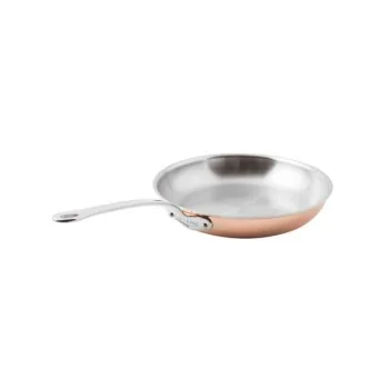 Paderno Series 15600 3-Ply Copper Fry Pan w/ Loop Handle - 4 5/8 qts - D: 12 5/8" H: 2 1/8"