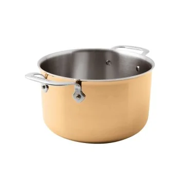 Paderno Series 15600 3-Ply Copper Sauce Pot - 1 3/4 qts - D: 6 1/4" H: 3 1/8"