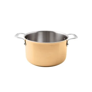 Paderno Series 15600 3-Ply Copper Sauce Pot - 6 5/8 qts - D: 9 1/2" H: 5 1/2"