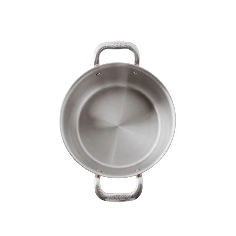 Paderno Series 15600 3-Ply Copper Sauce Pot - 6 5/8 qts - D: 9 1/2" H: 5 1/2"