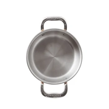Paderno Series 15600 3-Ply Copper Casserole Pot/Rondeau - 3 3/4 qts - D: 9 1/2" H: 3 1/8"
