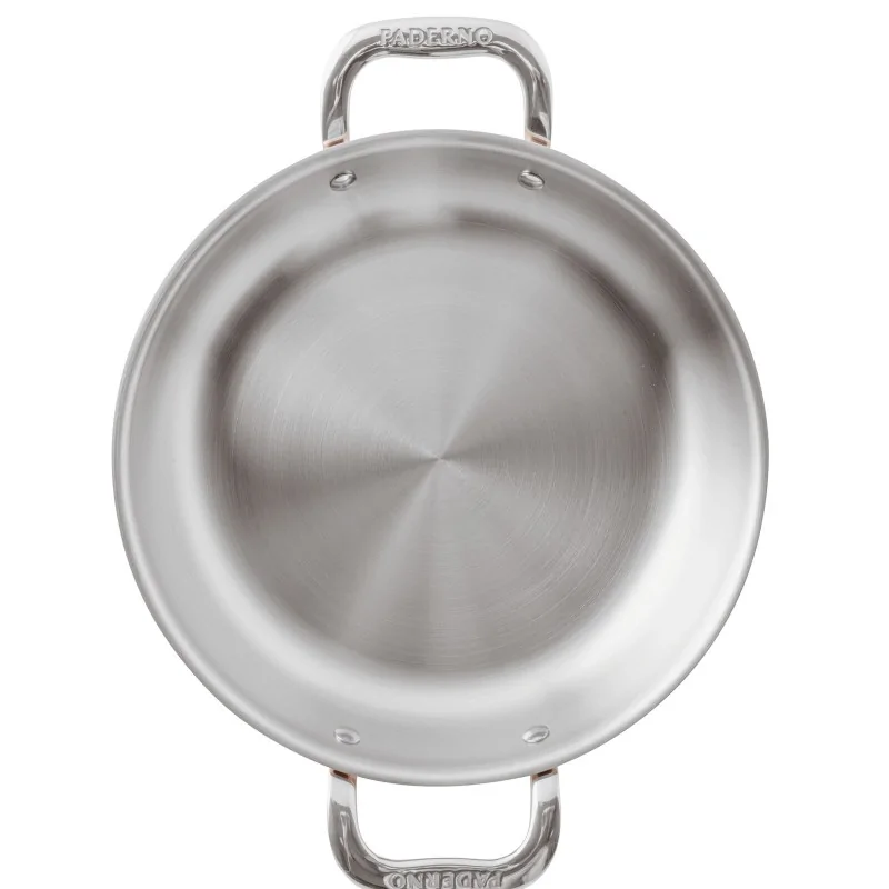 Paderno Series 15600 3-Ply Copper French Omelet Pan - 2 1/8 qts - D: 9 1/2" H: 1 3/4"