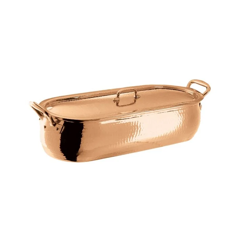 Paderno Series 15400 Copper/Tin Fish Poacher - 19 1/2" x 7 1/8" x 6 1/8"