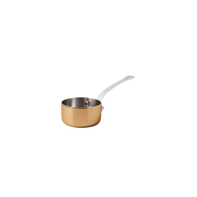 Paderno 3-Ply Series 15600 Copper Mini Saucepot 1 Handle - 17 oz - D: 3 7/8" H: 2 1/2"