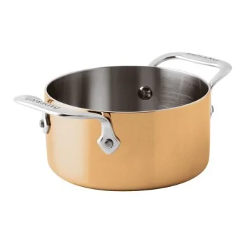 Paderno 3-Ply Series 15600 Copper Mini Rondeau - 20 1/4 oz - D: 4 3/4" H: 2 3/8"