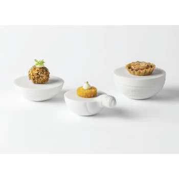 Handcrafted Fine Porcelain Gourmet Podium 10 x 3.5 cmH - Set of 8