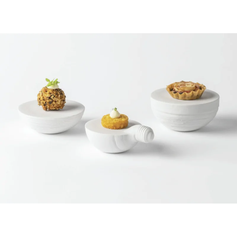 Handcrafted Fine Porcelain Gourmet Podium 10 x 5 cmH - Set of 4