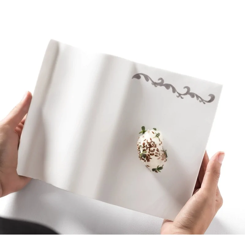 Handcrafted Fine Porcelain Book Plate 24 x 18 cm - Set of 6 Handcrafted Fine Porcelain Book Plate 24 x 18 cm - Set of 6