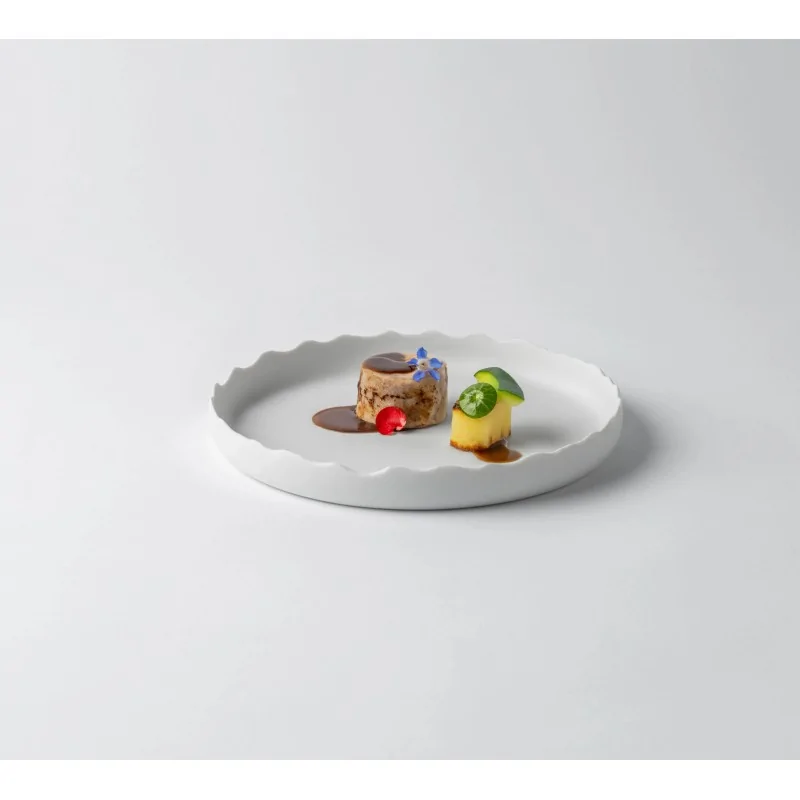 Handcrafted Fine Porcelain Plate Gourmet With Rim 15 cm - Height 2.5 cm - Set of 6 Handcrafted Fine Porcelain Plate Gourmet With Rim 15 cm - Height 2.5 cm - Set of 6