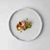 Handcrafted Fine Porcelain Plate Gourmet With Rim 21 cm - Height 3 cm - Set of 6
