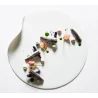 Handcrafted Fine Porcelain Flat Plate "Bended" 27 cm - Set of 4