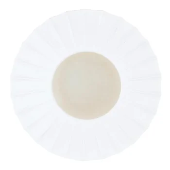 Handcrafted Fine Porcelain Flat Plate With Internal Ray 30 cm - Int. 12.5 cm - Set of 4