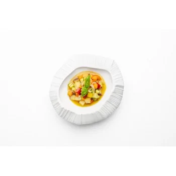 Handcrafted Fine Porcelain Gourmet Plate Origami 18 x 17 x 7 cm - Set of 3