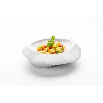 Handcrafted Fine Porcelain Gourmet Plate Origami 17.5 x 16 x 6.5 cm - Set of 4