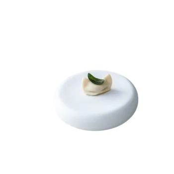 Handcrafted Fine Porcelain Gourmet Medium Piece 8 cm - Height 2.5 cm - Set of 12