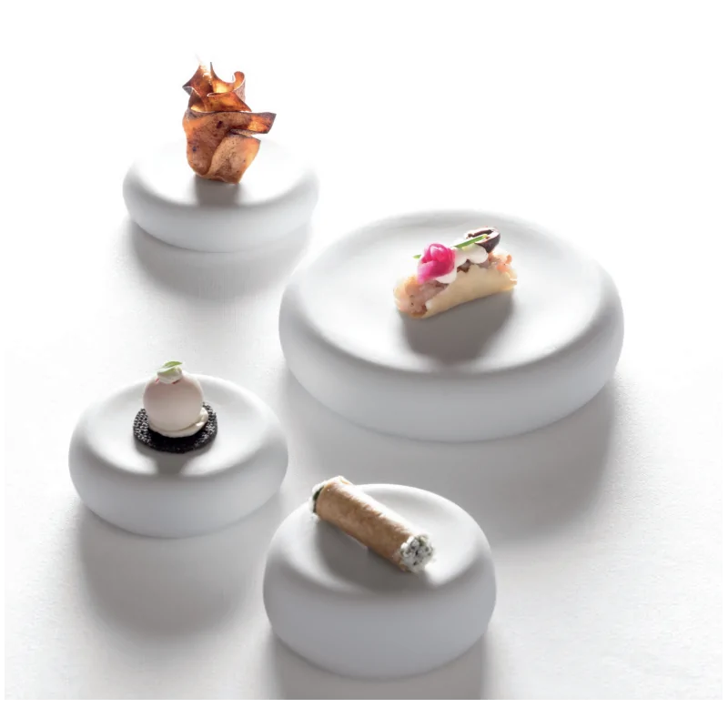 Handcrafted Fine Porcelain Gourmet Medium Piece 8 cm - Height 2.5 cm - Set of 12 Handcrafted Fine Porcelain Gourmet Medium Piece 8 cm - Height 2.5 cm - Set of 12