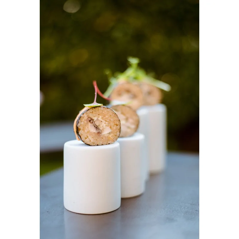 Handcrafted Fine Porcelain Cylinder Gourmet Medium 6 cm - Height 7 cm - Set of 16