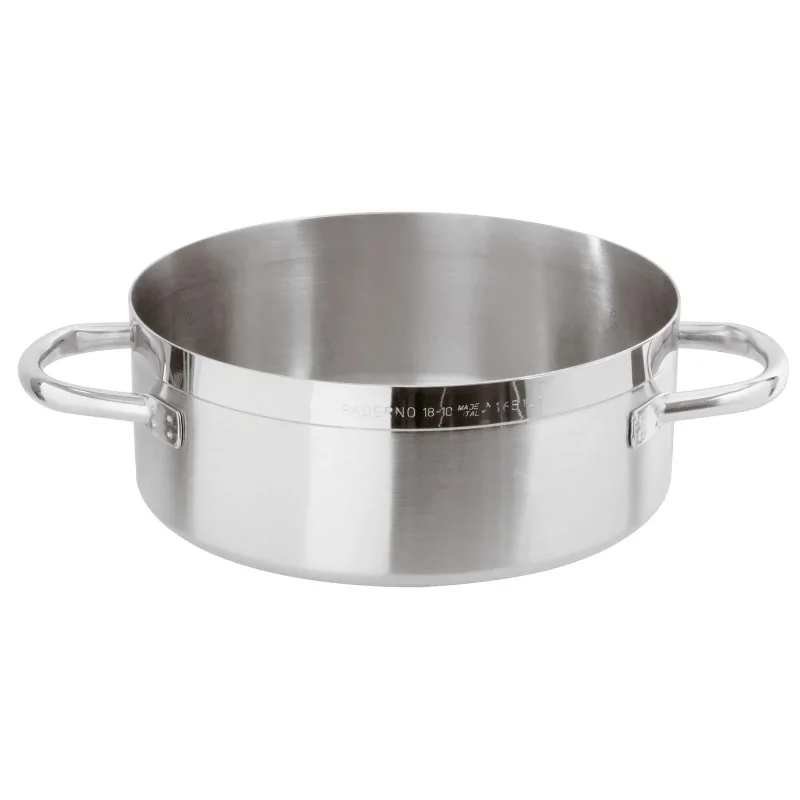 Paderno Grand Gourmet Stainless Steel Rondeau - 39 qts - D: 19 5/8" H: 7 1/2"