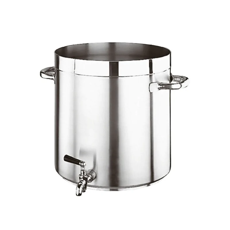Paderno Grand Gourmet Stainless Steel Stock Pot Faucet - 74 qts - D: 17 3/4" H: 17 3/4"