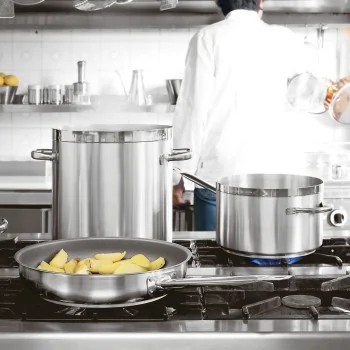 Paderno Grand Gourmet Stainless Steel Frying Pan Non-Stick - D: 9 1/2" H: 2"