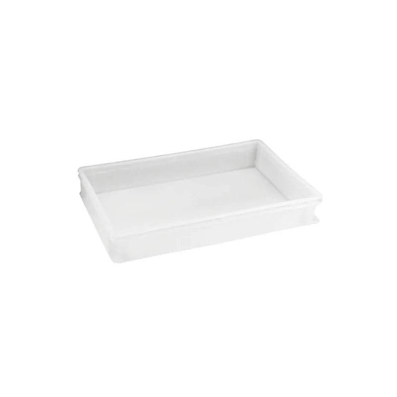 Polyethylene Stackable Pizza Dough Container - 14 4/5 qts - 23 5/8" x 15 3/4" x 2 3/4"