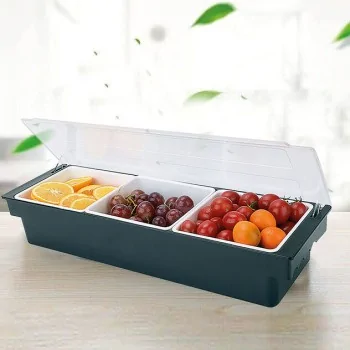 Condiment Holder 3 Compartments - 40 oz - 19 1/4" x 5 7/8" x 3 1/2"