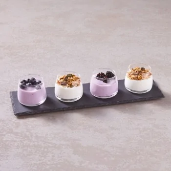 Mini Tasting Glasses with Slate - 3 5/7 oz - 13⅞” x 4”