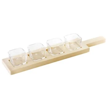 Latch Jars with Holder - 6 3/4 oz - 10⅞” x 4⅜” x 1⅝”
