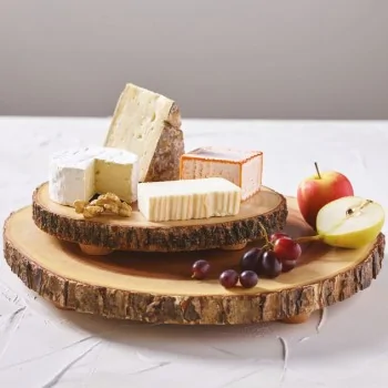 Round Serving Board with live Edge - D: 12” H: ⅞”