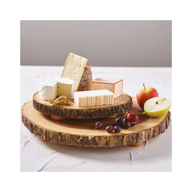 Round Serving Board with live Edge - D: 12” H: ⅞”